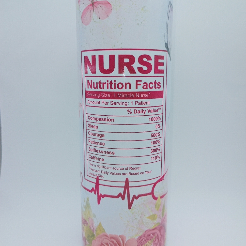 Nurse Nutrition Facts Butterfly Tumbler